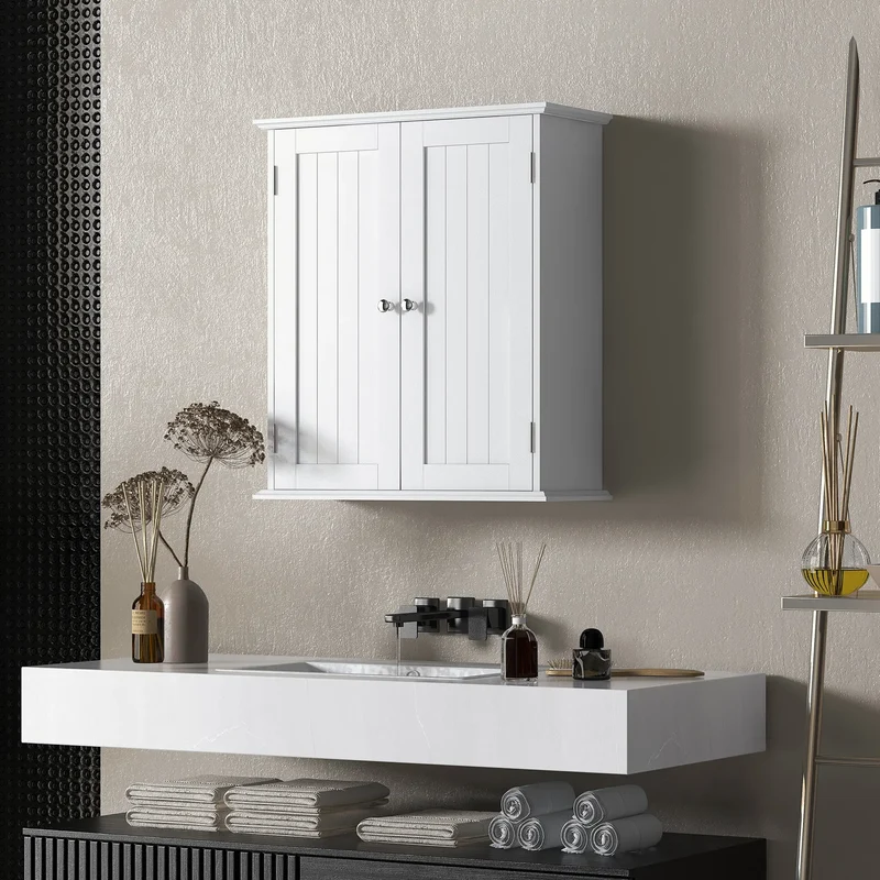 Bathroom Medicine Cabinet, 2 Doors, Adjustable Shelf, Over Toilet