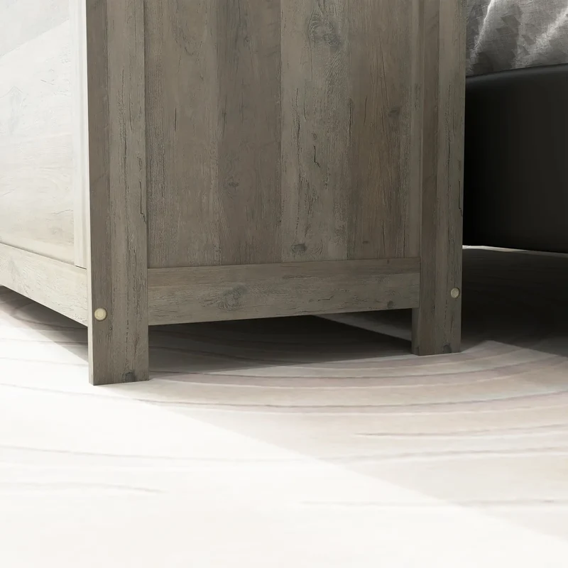 Storage Trunk, Entryway Bench with Side Handles, Distressed, Grey