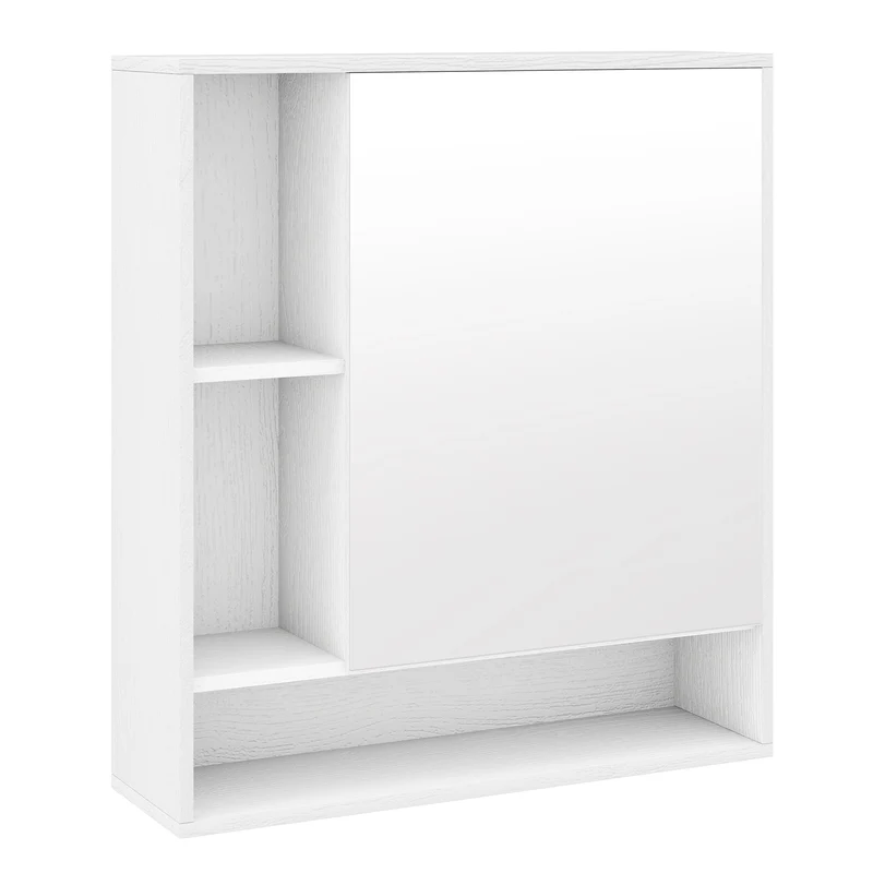 Wall Mounted Bathroom Cabinet, Single Door Mirror, White