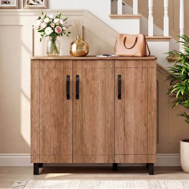 5-Tier Wooden Shoe Storage Cabinet, Oak