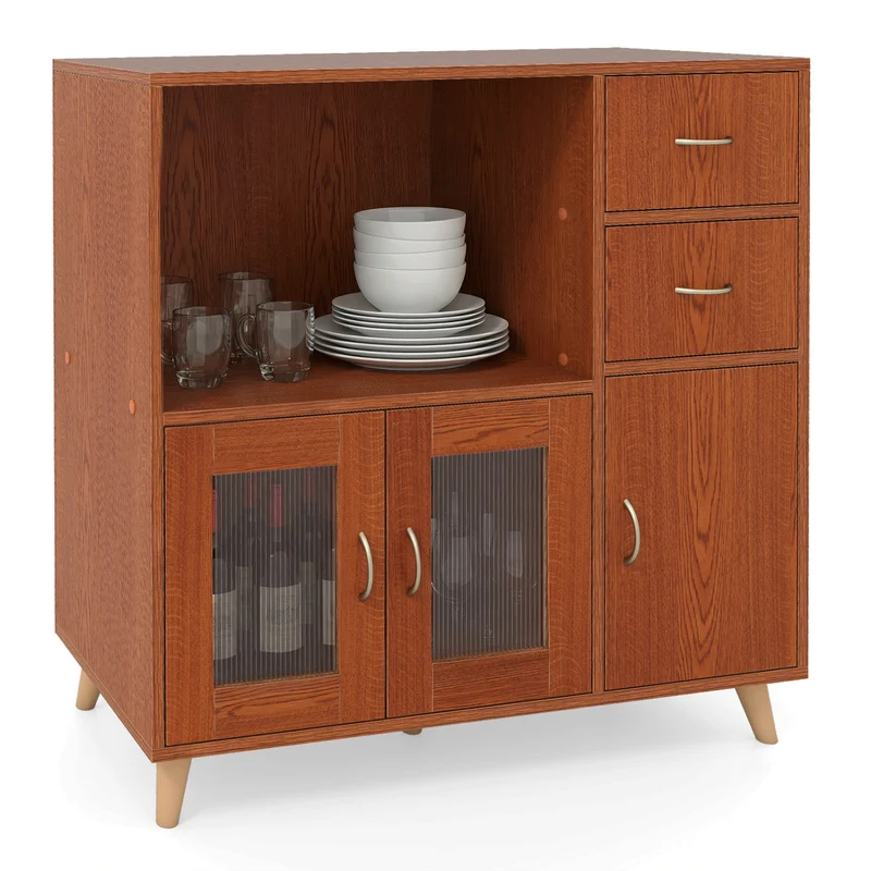 36 Inch Sideboard Buffet Cabinet, Brown