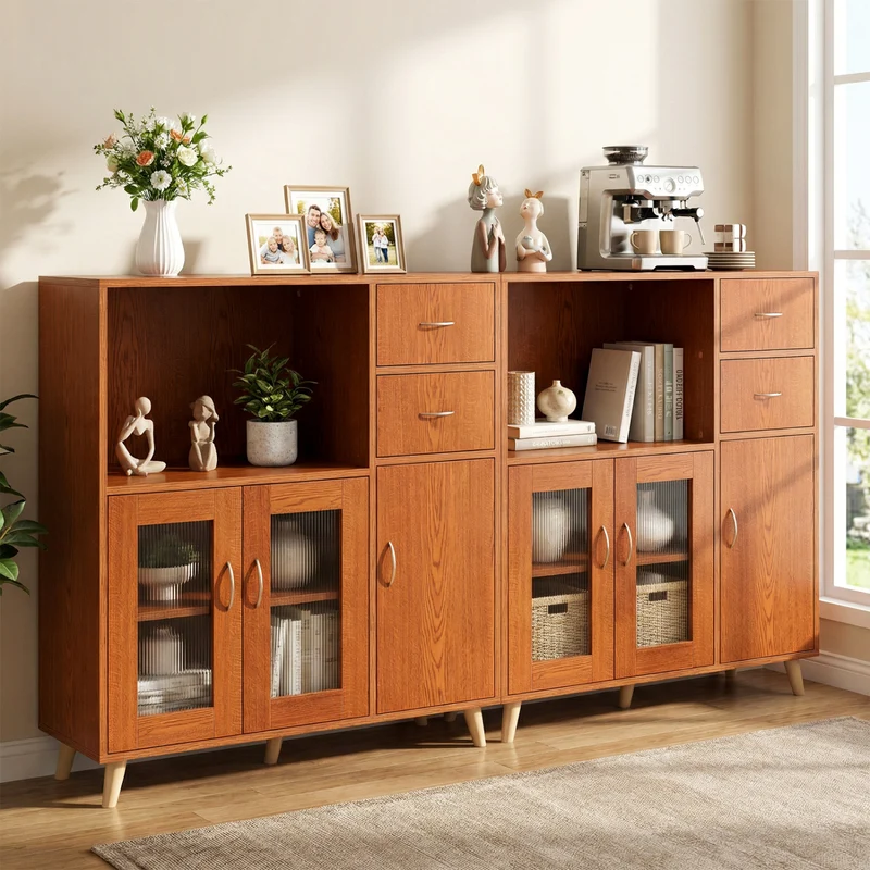 36 Inch Sideboard Buffet Cabinet, Brown