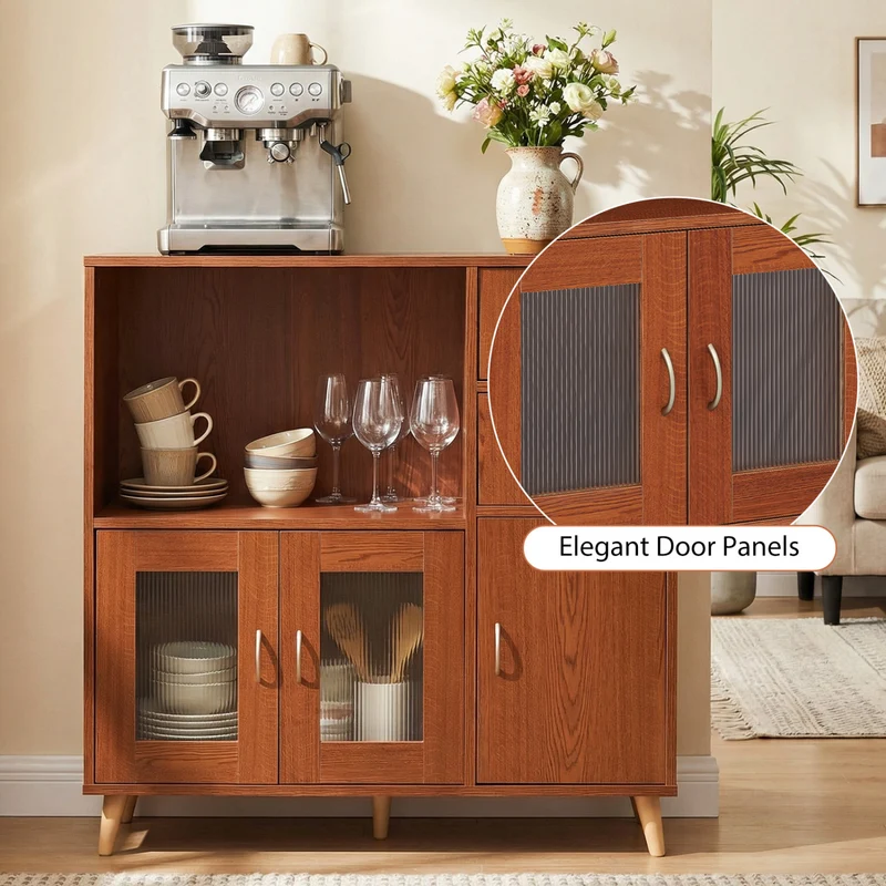 36 Inch Sideboard Buffet Cabinet, Brown