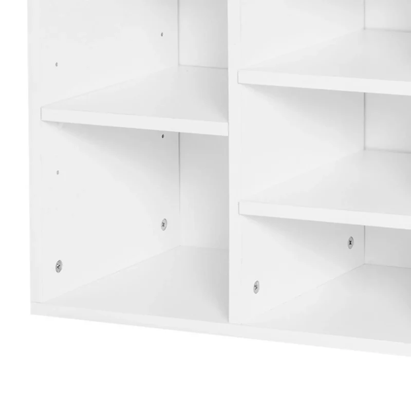 Shoe Bench with Storage, Upholstered Entryway Bench, Adjustable Shelves, White