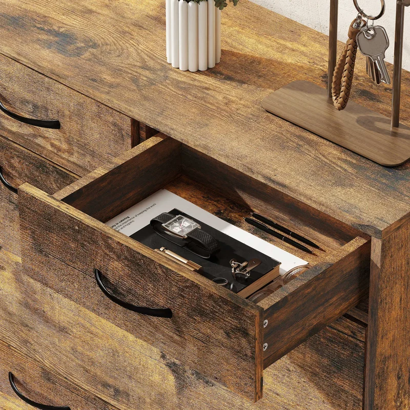 Narrow Shoe Storage, 2 Flip Drawers, Adjustable Shelves, 12 Pairs, Brown