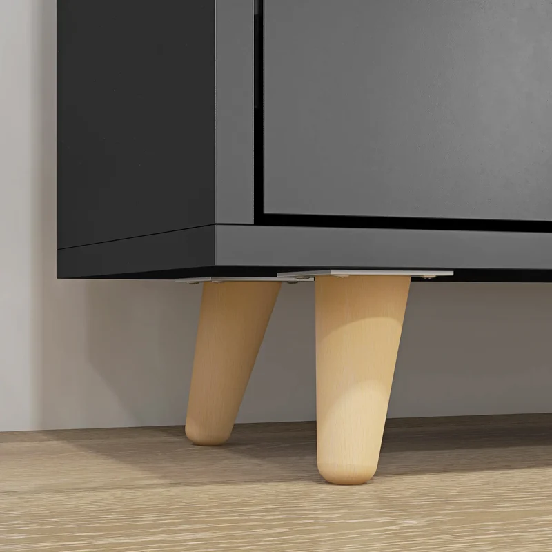 Slim Shoe Storage Cabinet, 3 Flip Drawers, Adjustable Shelves, 18-24 Pairs, Black