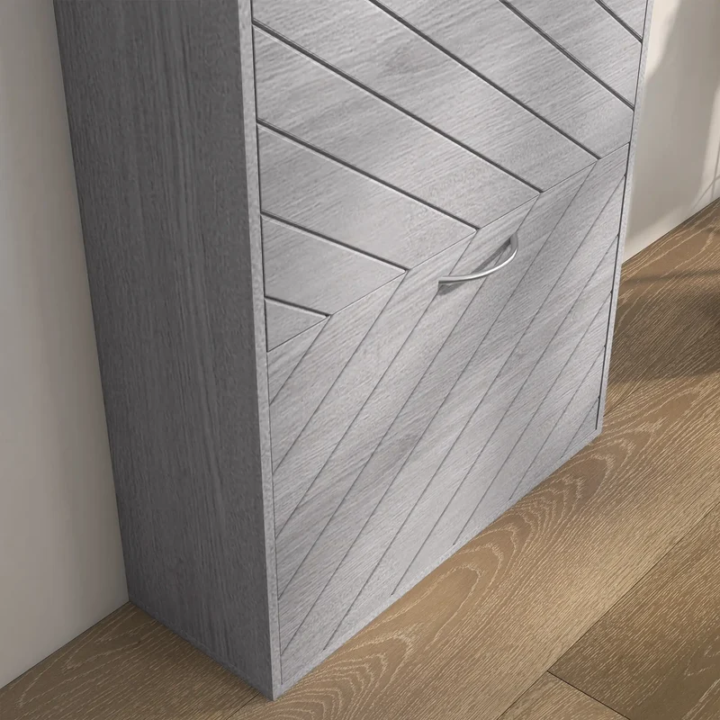 Shoe Storage Cabinet, 3 Flip Drawers, Slim 12 Pair Organizer