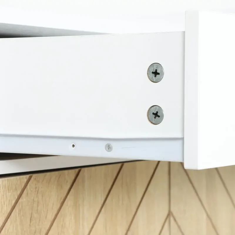 Modern Shoe Storage Cabinet, Adjustable Shelves, Drawer for 12 Pairs, White