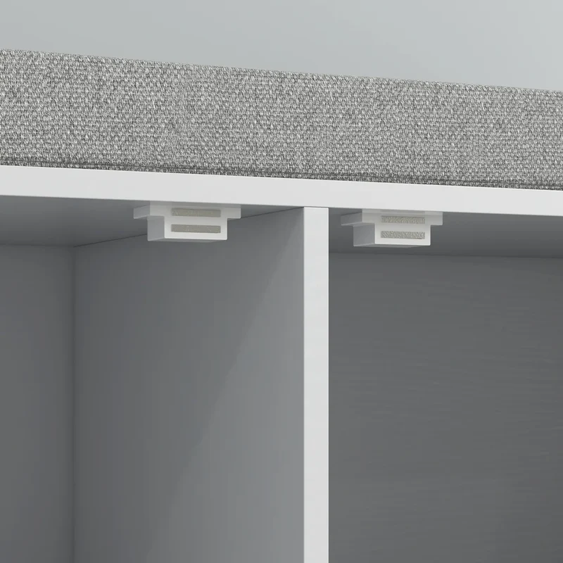 Shoe Storage Bench with Seat Cushion, Hallway Cabinet, 352lbs, White