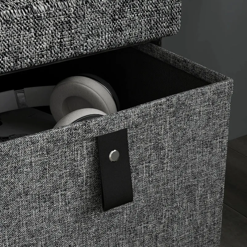 Shoe Bench with Seat, 6 Fabric Drawers, Charcoal Grey