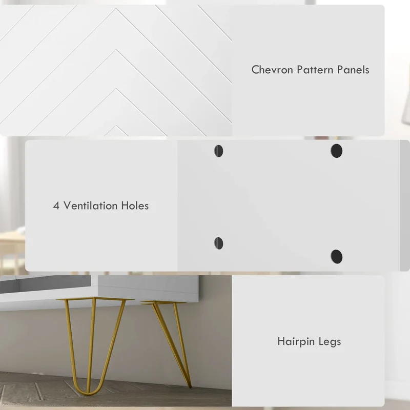 Shoe Storage Cabinet, 4 Flip Drawers, Adjustable Shelf, Holds 16 Pairs, White