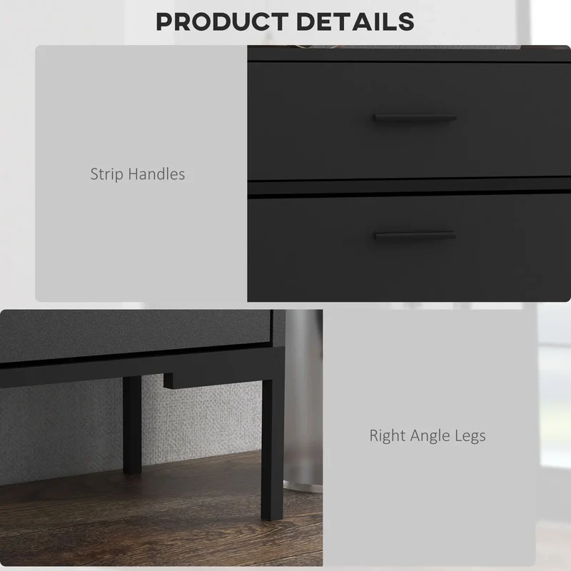 Modern Shoe Cabinet, 12 Pair Organizer, 2 Flip Doors, Adjustable Shelf, Black