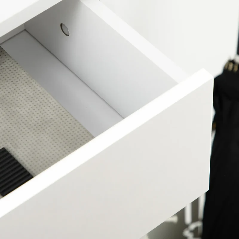 Modern Shoe Cabinet, 12 Pair Organizer, 2 Flip Doors, Adjustable Shelf, White