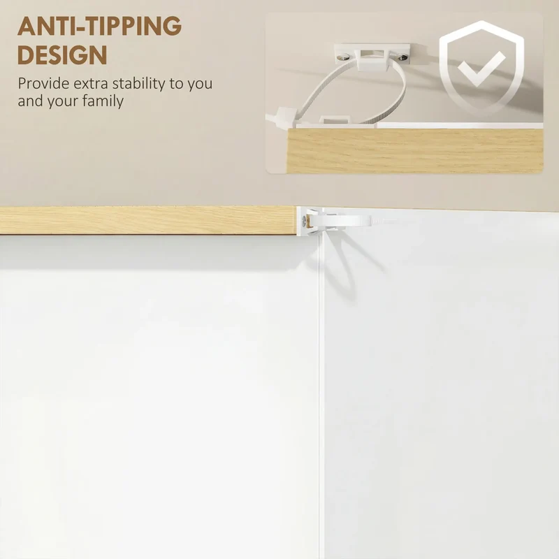 Shoe Storage Cabinet, 3 Flip Drawers, Adjustable Shelves, 9-18 Pairs, White
