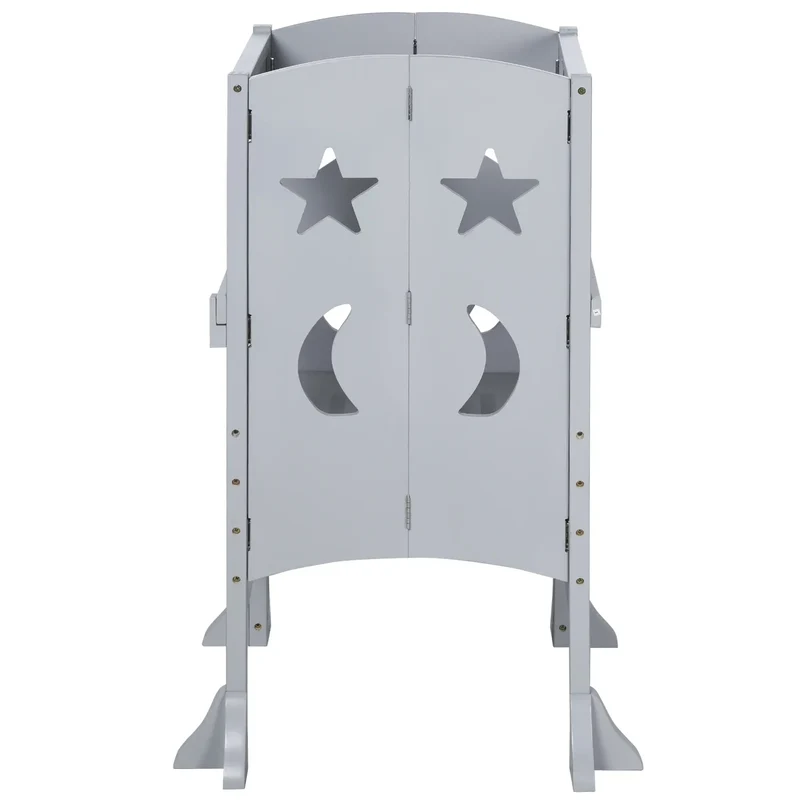 Step Stool with Safety Rail, Support Handles, Kitchen Counter Helper