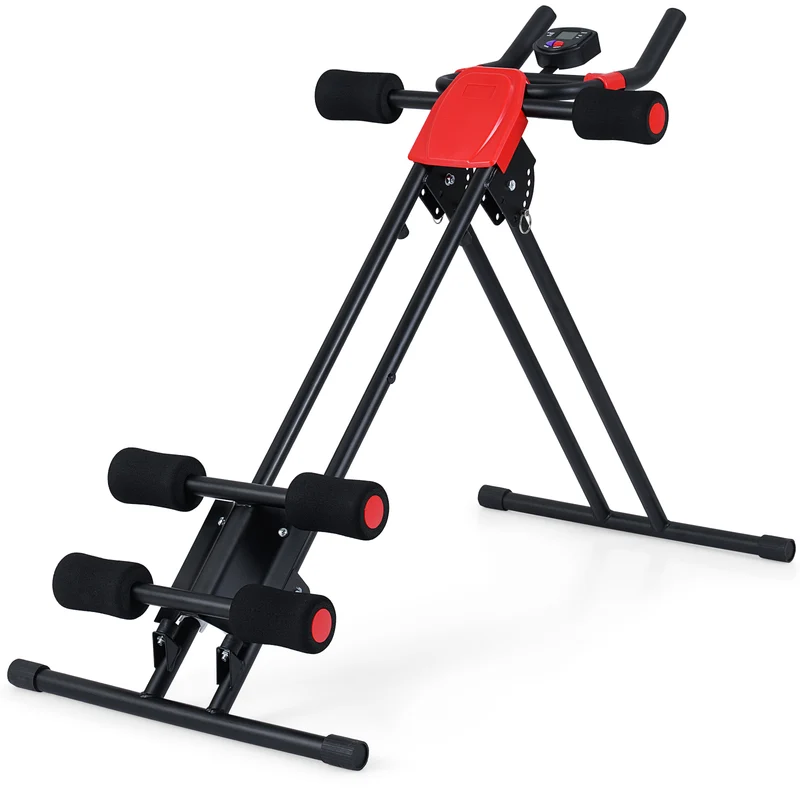 Foldable Abdominal Trainer, Adjustable Ab Machine, Black