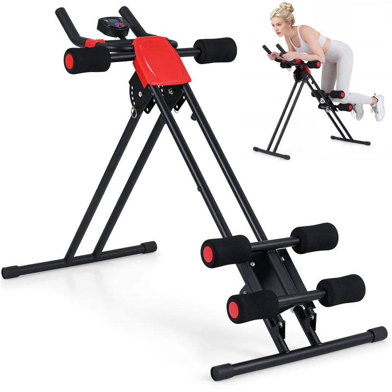 Foldable Abdominal Trainer, Adjustable Ab Machine, Black