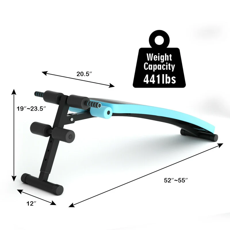Adjustable Folding Weight Bench, Sit-Up Board, Blue