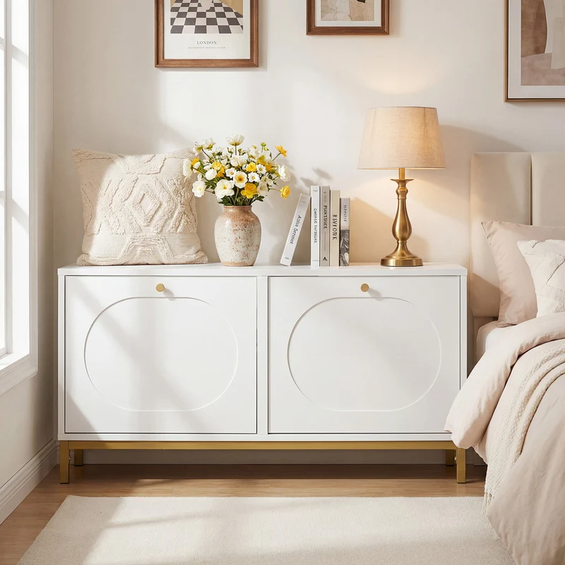Shoe Storage Bench Narrow Entryway Bench with 2 Flip Drawers Adjustable Shelves, White