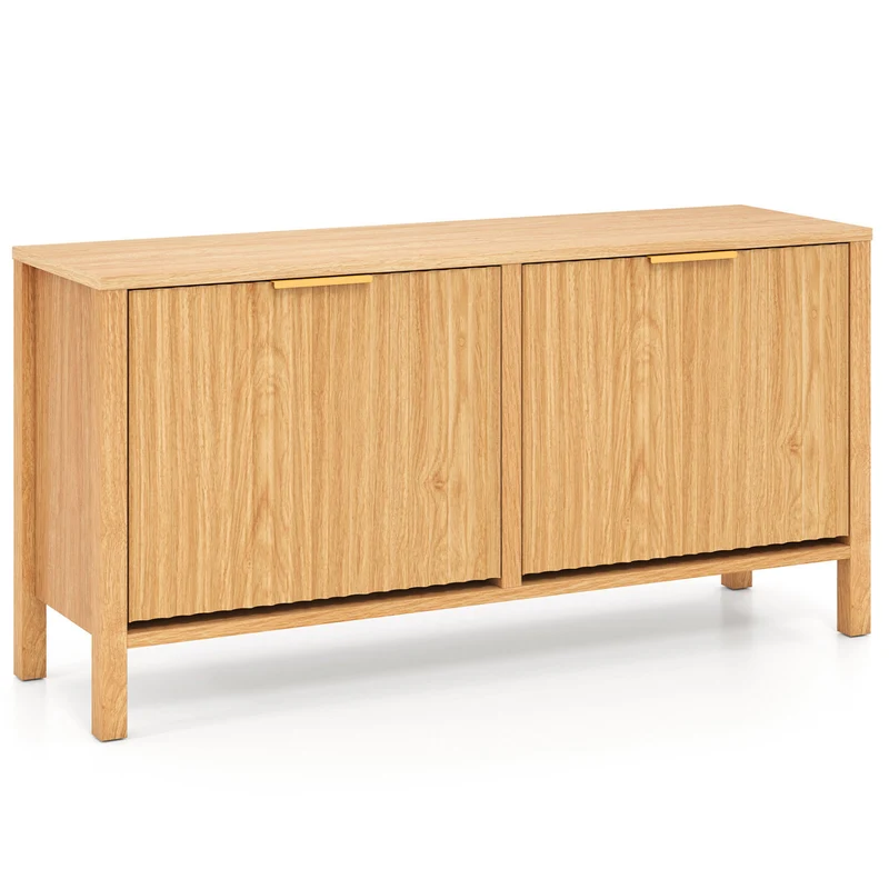 Shoe Storage Bench Narrow Wooden Entryway Bench with 2 Flip Drawers, Brown