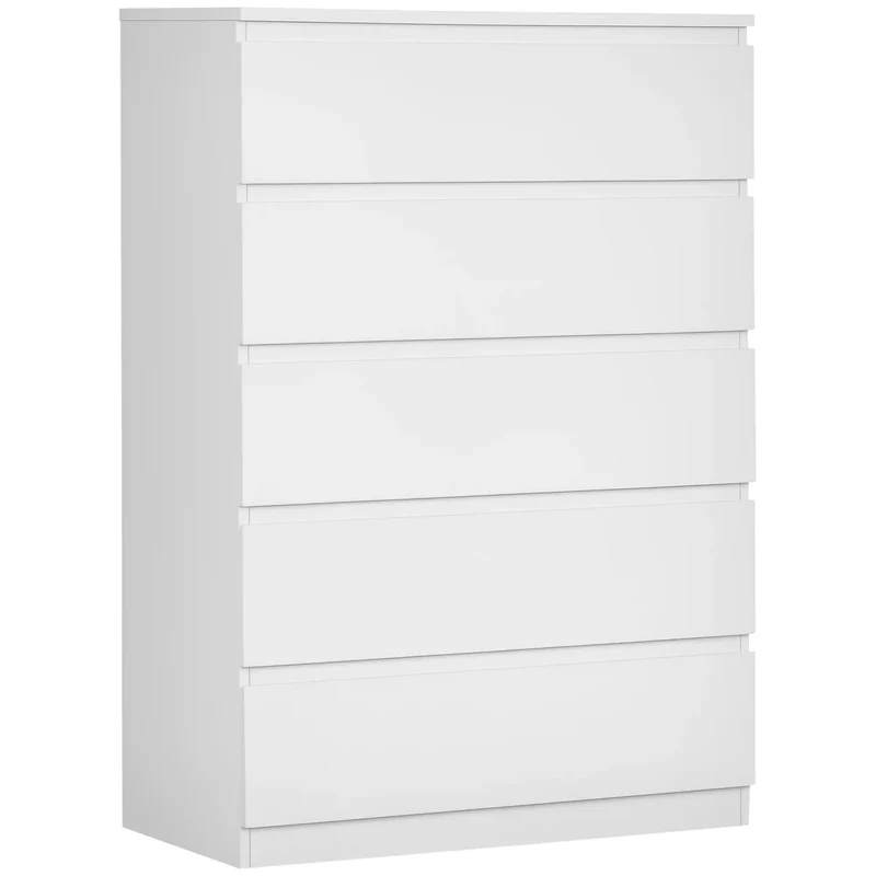 5 Drawer Chest, Dresser for Bedroom, Zinc Alloy Runners