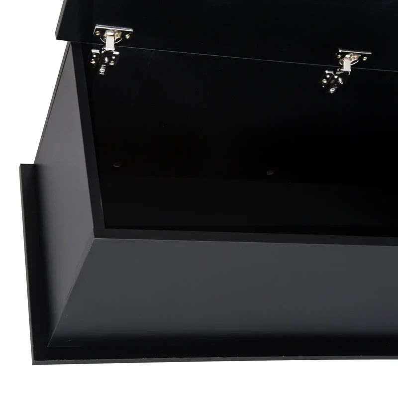 39.5" Storage Chest, 2 Safety Hinges, Flip-Top Lid, Black