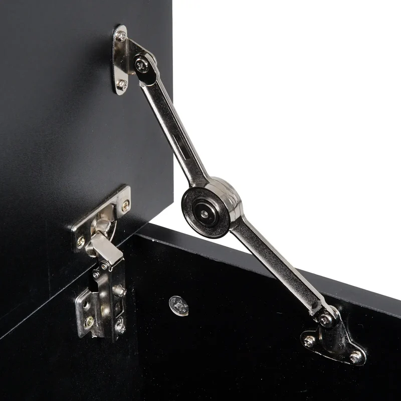 39.5" Storage Chest, 2 Safety Hinges, Flip-Top Lid, Black