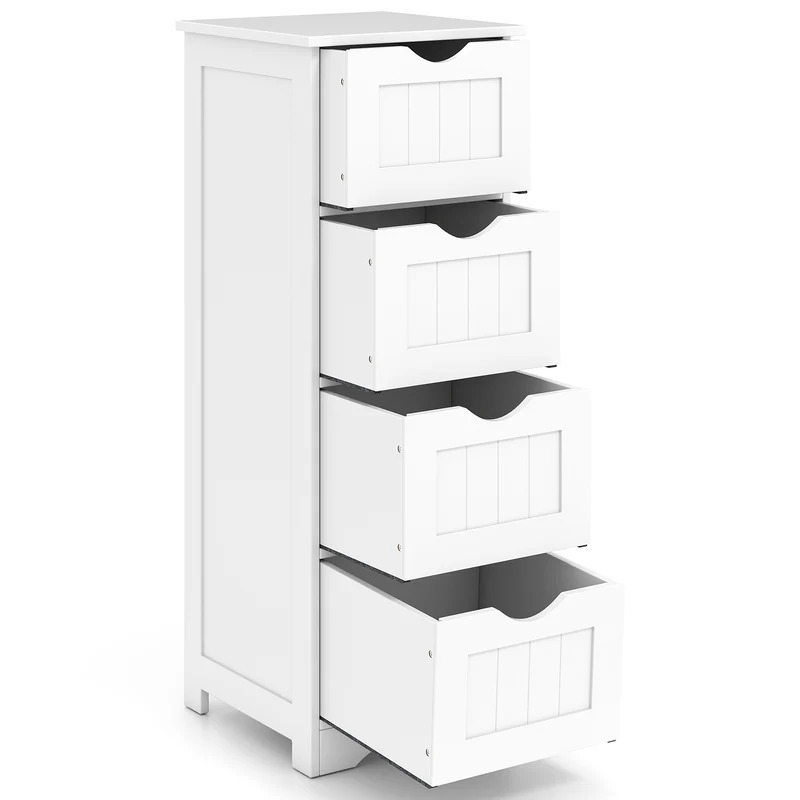 Wooden Free Standing Storage Organizer, White