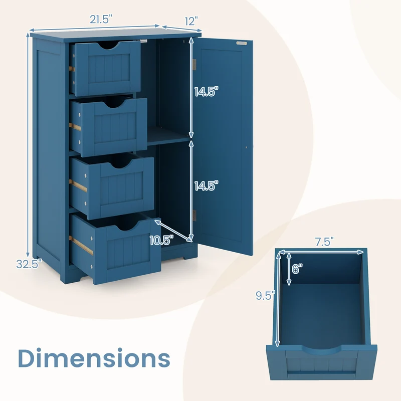Bathroom Cabinets - Prussian Blue Collection, Dark Blue