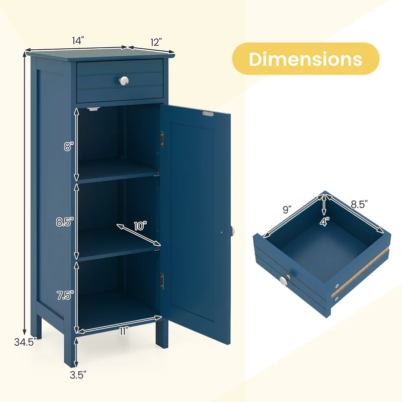 Bathroom Cabinets - Prussian Blue Collection, Dark Blue