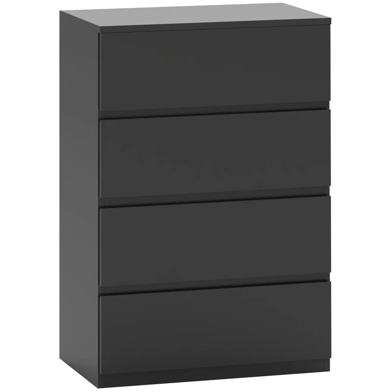 4 Drawer Chest, Freestanding Storage Unit, Black