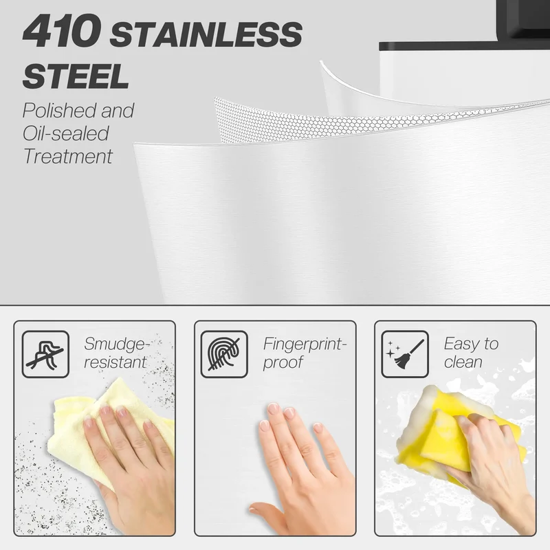 5.3 Gallon Stainless Steel Kitchen Trash Can, Soft-Close Lid, Foot Pedal, White