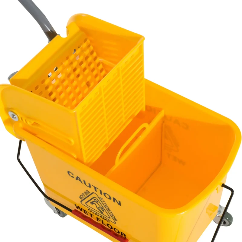Compact Mop Bucket with Wringer, 5 Gallon, Yellow