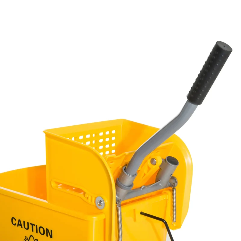 Compact Mop Bucket with Wringer, 5 Gallon, Yellow