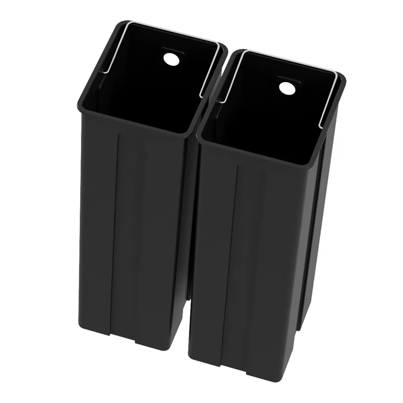 2 x 20 Liter Garbage Bin, Stainless Steel, Soft-Close Lid, Removable Bucket, Silver