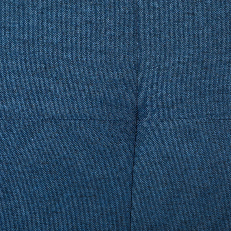 Rectangular Entry Bench, Tufted Upholstered Linen, Wood Feet, Blue