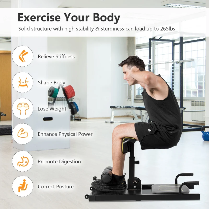 8-In-1 Home Gym Multifunction Squat Fitness Machine, Black