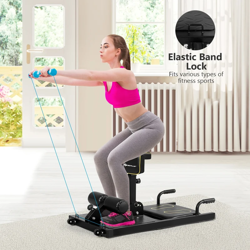8-In-1 Home Gym Multifunction Squat Fitness Machine, Black