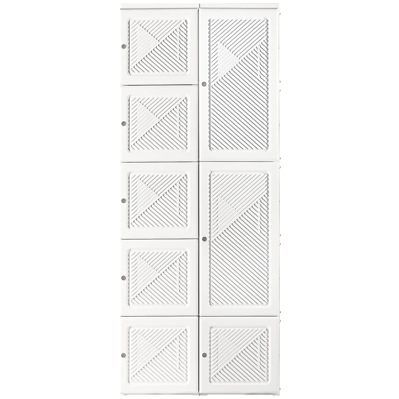 Portable Wardrobe Closet, Folding Clothes Storage Organizer, White