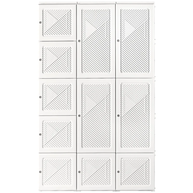 Portable Wardrobe Closet, 8 Cube Compartments, White