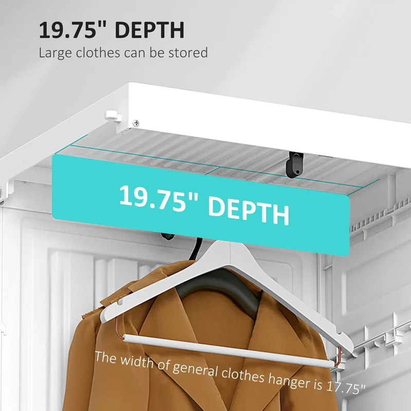 Portable Wardrobe Closet, 8 Cube Compartments, White