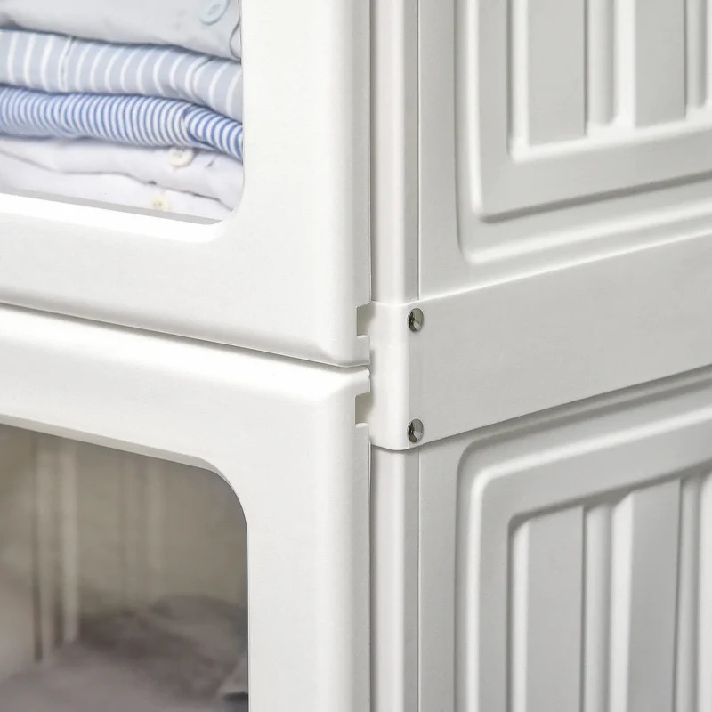 Portable Wardrobe Closet, Foldable Clothes Organizer, White