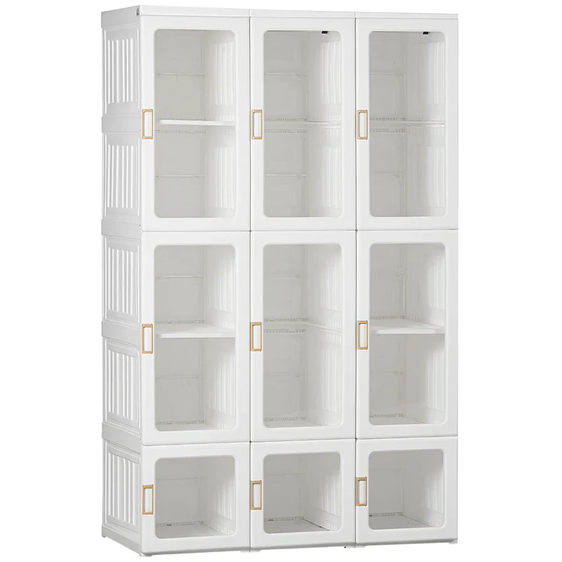 Portable Wardrobe Closet, Foldable Clothes Organizer, White