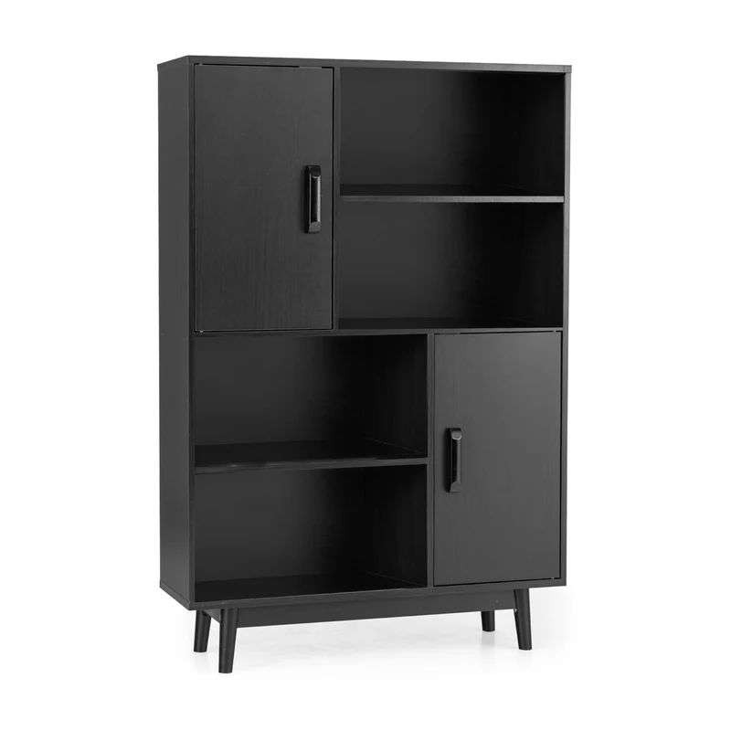 Sideboard Storage Cabinet With Door Shelf, Black