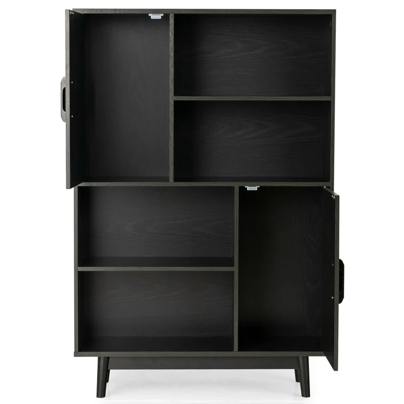 Sideboard Storage Cabinet With Door Shelf, Black
