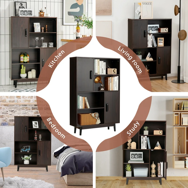 Sideboard Storage Cabinet, Dark Brown