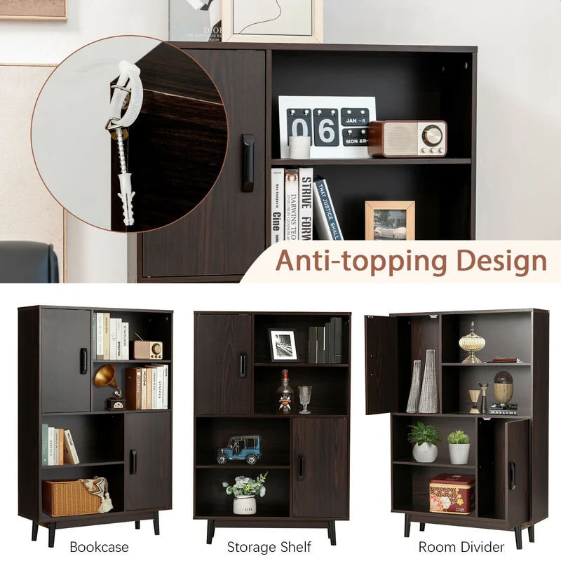 Sideboard Storage Cabinet, Dark Brown