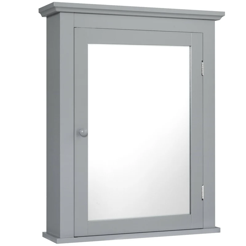 Wall Mounted Medicine Cabinet, Adjustable Shelf, Gray