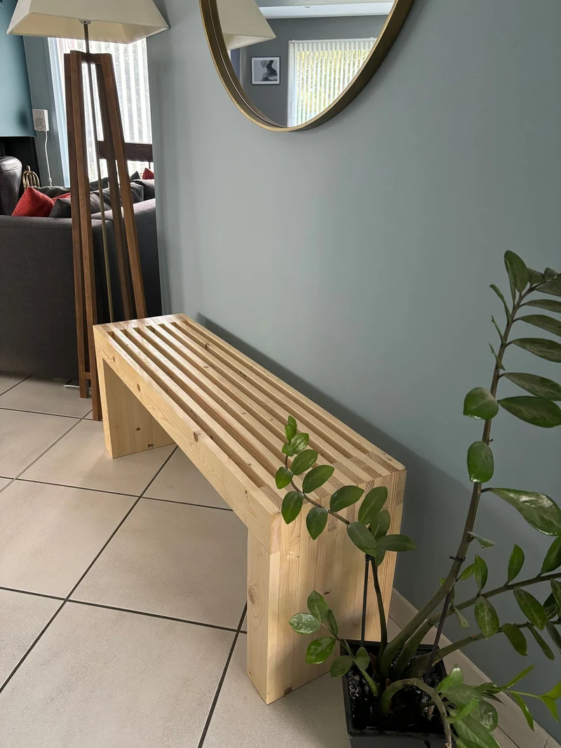 Banc en Bois Massif Recyclé pour Entrée - Éco-responsable et Élégant