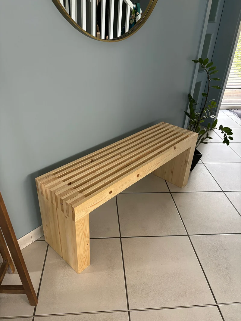 Banc en Bois Massif Recyclé pour Entrée - Éco-responsable et Élégant